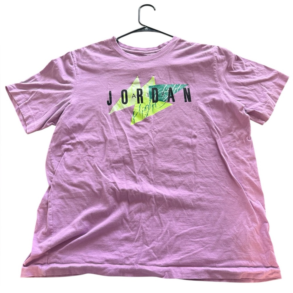 Jordan Men’s Lavender Short Sleeve Tee with Neon Graphic